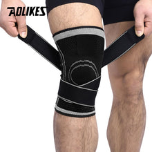 将图片加载到图库查看器，AOLIKES 1PCS 2019 Knee Support Professional Protective Sports Knee Pad Breathable Bandage Knee Brace Basketball Tennis Cycling